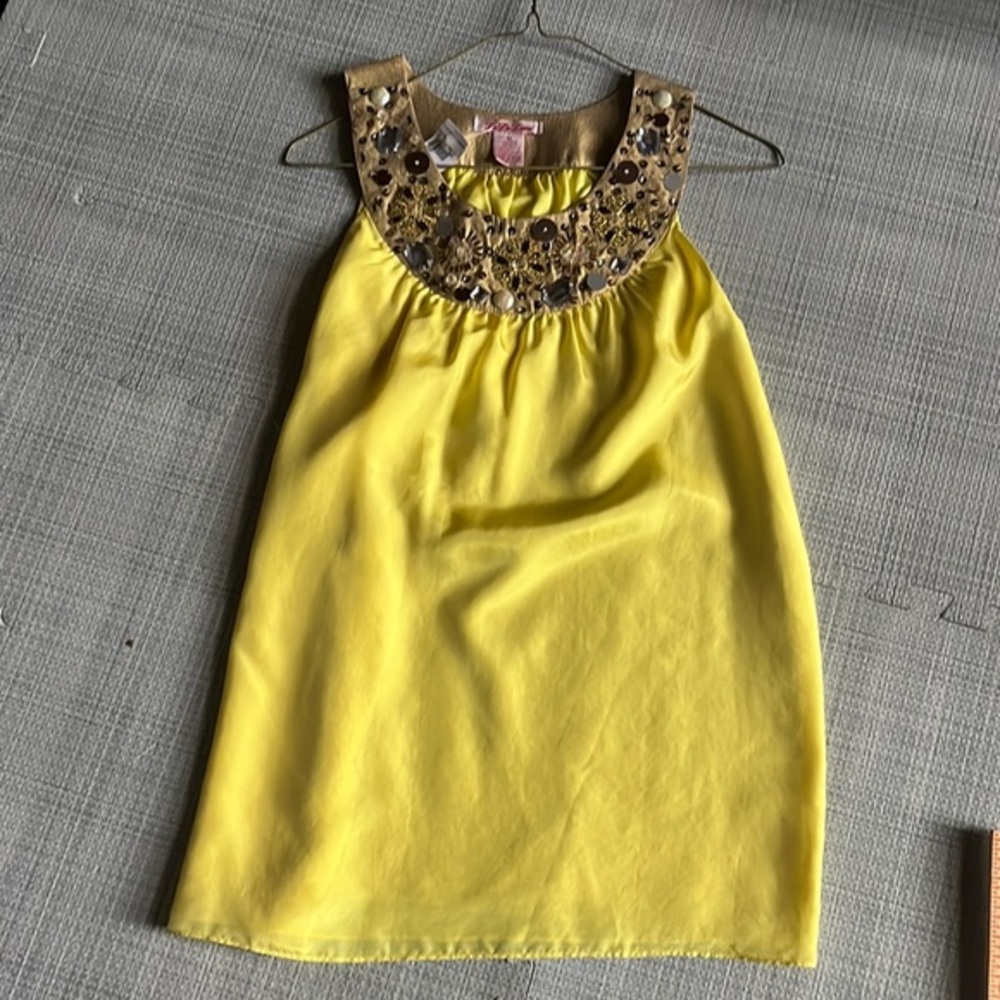 La La Lame sleeveless all silk top with beads